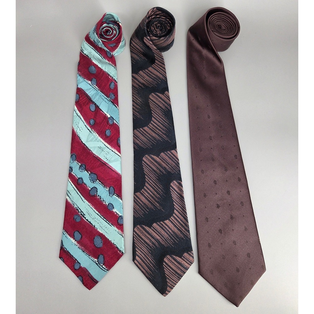 Don Loper Necktie Bundle Mens Vintage Silk Abstract Geometric Retro Professional